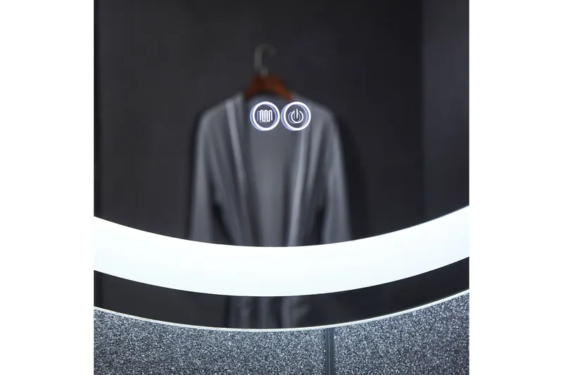 Badrumsspegel Rund 80 cm med LED-belysning, anti-fog och dimmer - Lyfco - Inredning - Speglar - Väggspegel