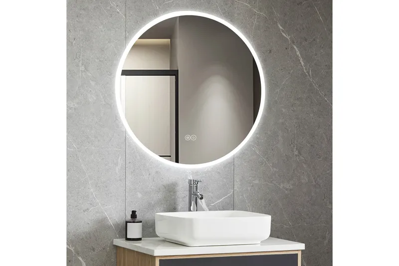 Badrumsspegel Rund 80 cm med LED-belysning och anti-fog - Lyfco - Inredning - Speglar - Väggspegel