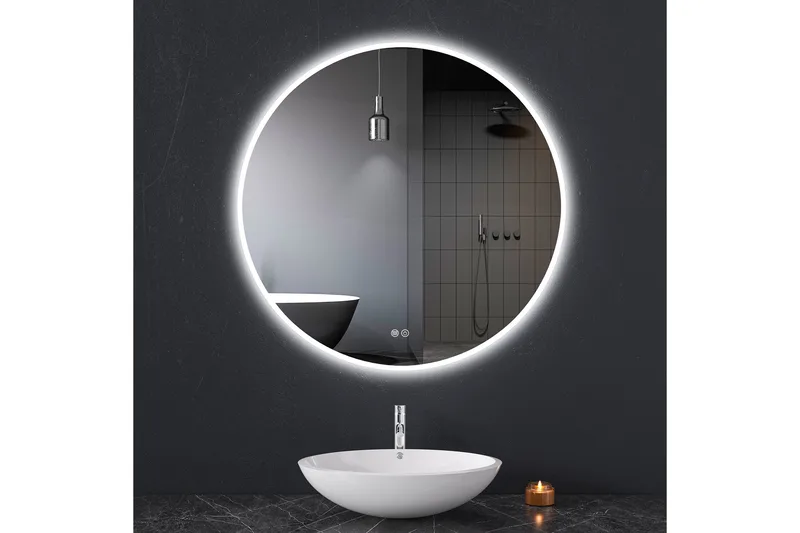 Badrumsspegel Rund 80 cm med LED-belysning och anti-fog - Lyfco - Inredning - Speglar - Väggspegel