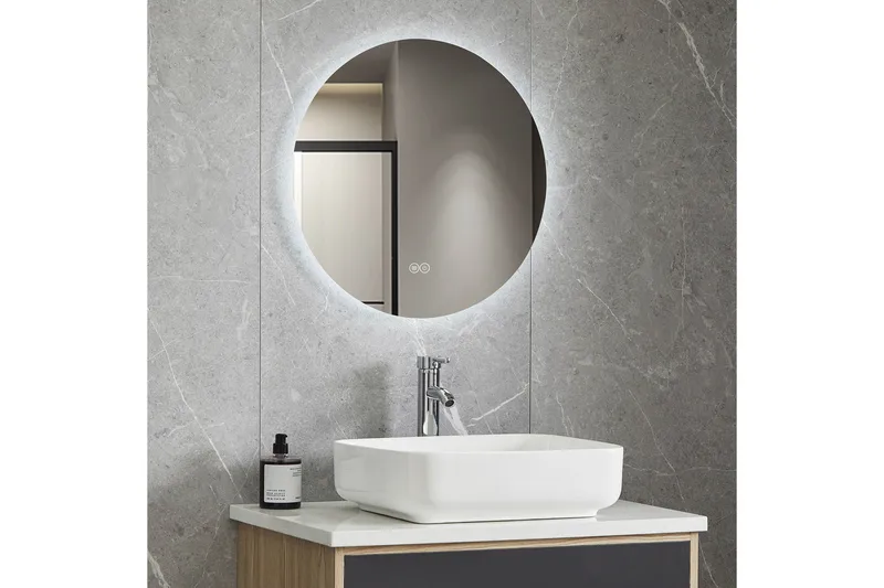 Badrumsspegel Rund 80 cm med LED-belysning och anti-fog - Lyfco - Inredning - Speglar - Väggspegel