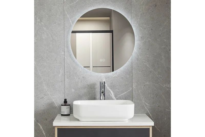 Badrumsspegel Rund 80 cm med LED-belysning och anti-fog - Lyfco - Inredning - Speglar - Väggspegel