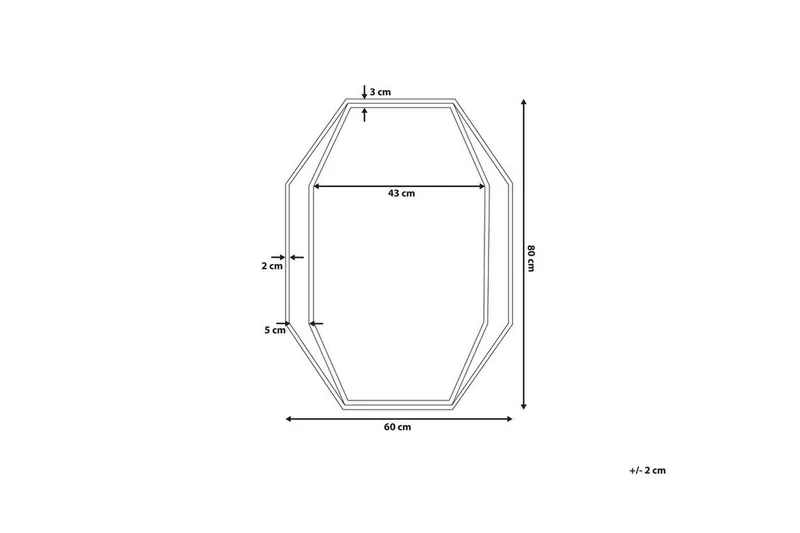 Bagron Spegel 80x60 cm - Grå - Inredning - Speglar - Väggspegel