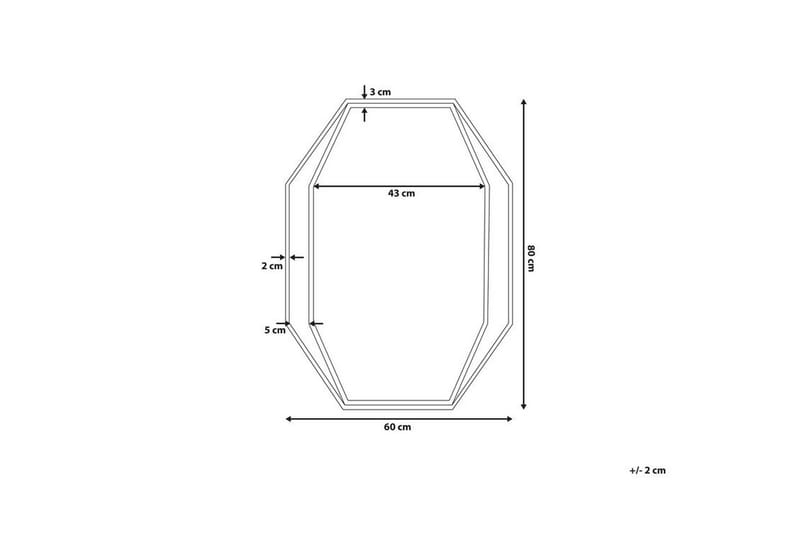 Bagron Spegel 80x60 cm - Grå - Inredning - Speglar - Väggspegel