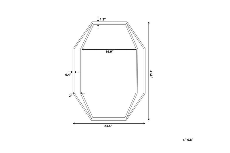 Bagron Spegel 80x60 cm - Grå - Inredning - Speglar - Väggspegel