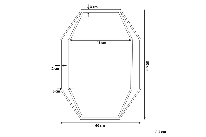 Bagron Spegel 80x60 cm - Grå - Inredning - Speglar - Väggspegel