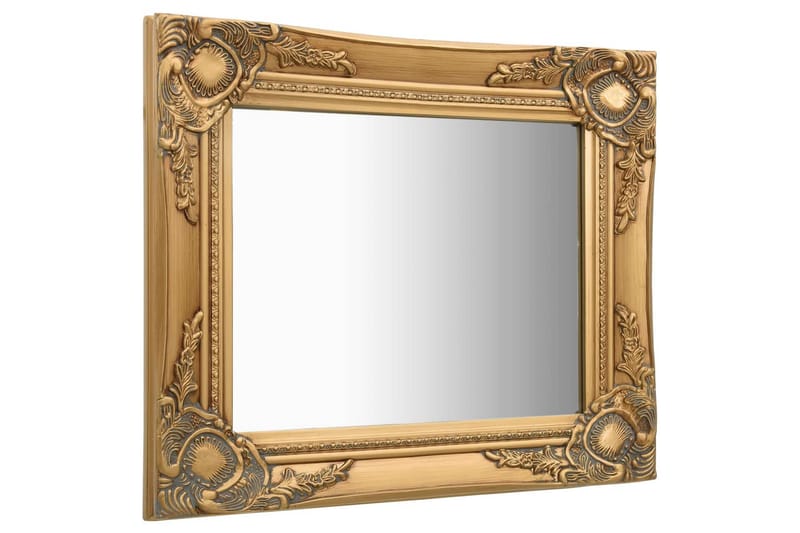 Väggspegel barockstil 50x40 cm guld - Guld - Väggspegel - Hallspegel
