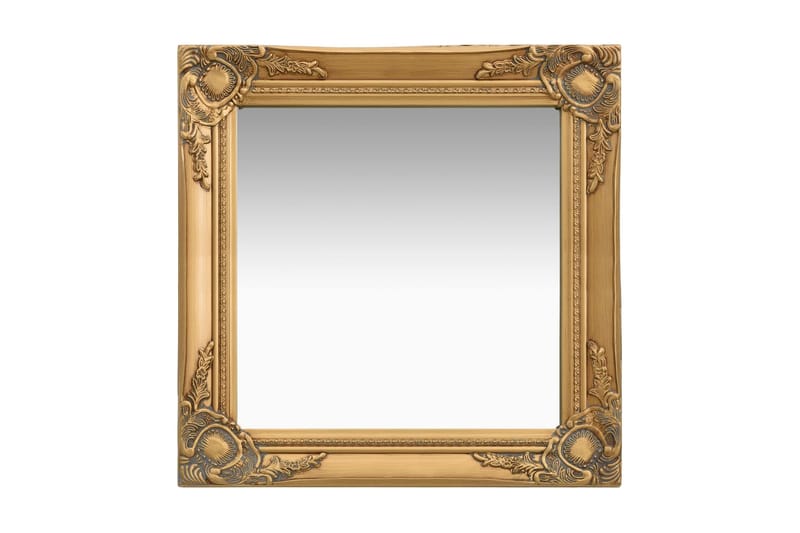 V�äggspegel barockstil 50x50 cm guld - Guld - Väggspegel - Hallspegel