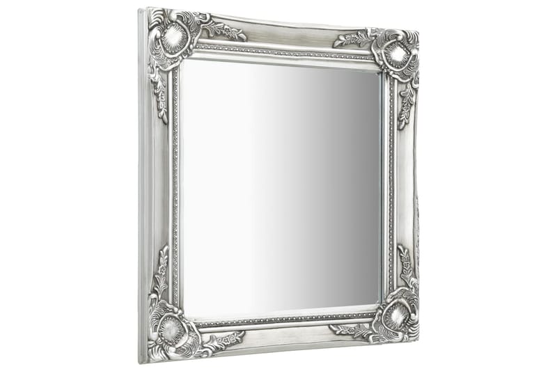 Väggspegel barockstil 50x60 cm silver - Silver - Väggspegel - Hallspegel