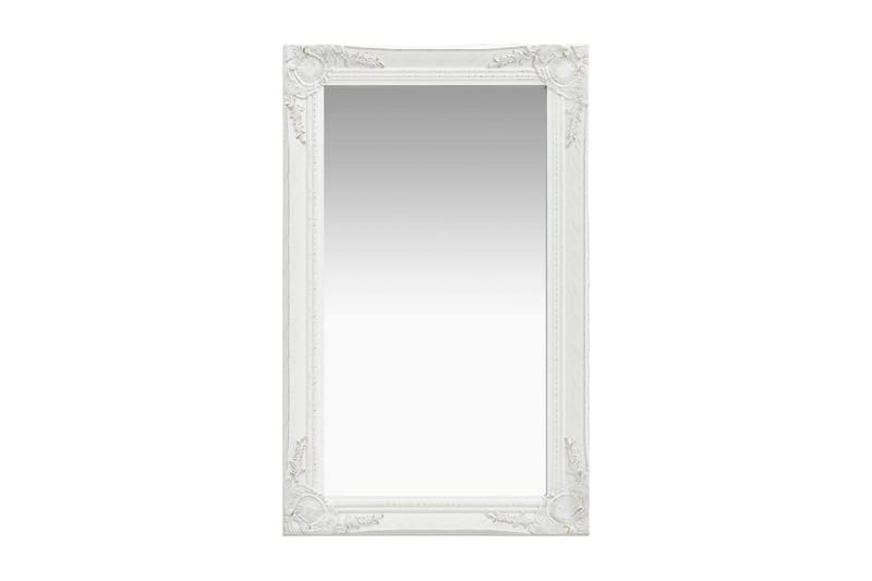 Väggspegel barockstil 50x80 cm vit - Vit - Väggspegel - Hallspegel