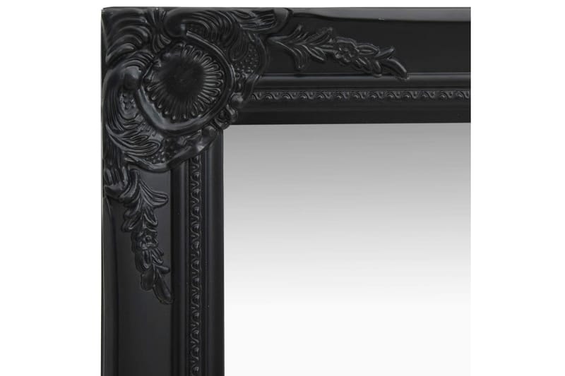 Väggspegel barockstil 60x40 cm svart - Svart - Väggspegel - Hallspegel