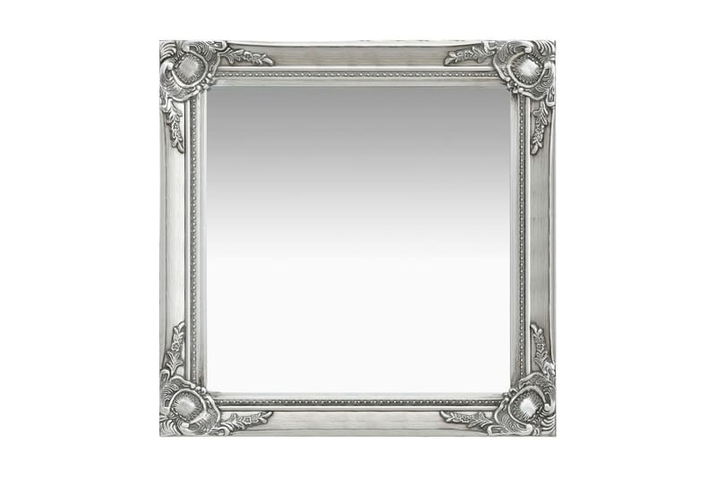 Väggspegel barockstil 60x60 cm silver - Silver - Väggspegel - Hallspegel