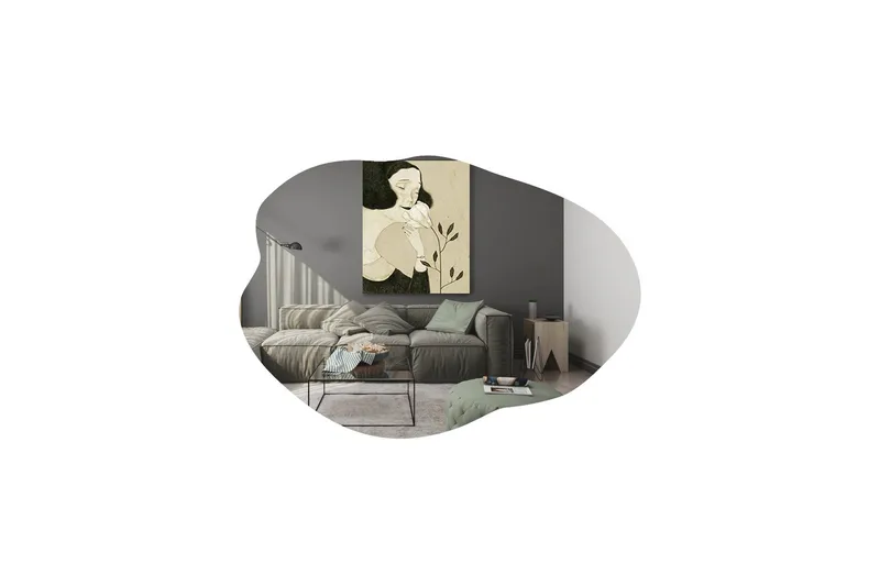 Besso Spegel 60 cm Asymmetrisk - Svart - Inredning - Speglar - Väggspegel