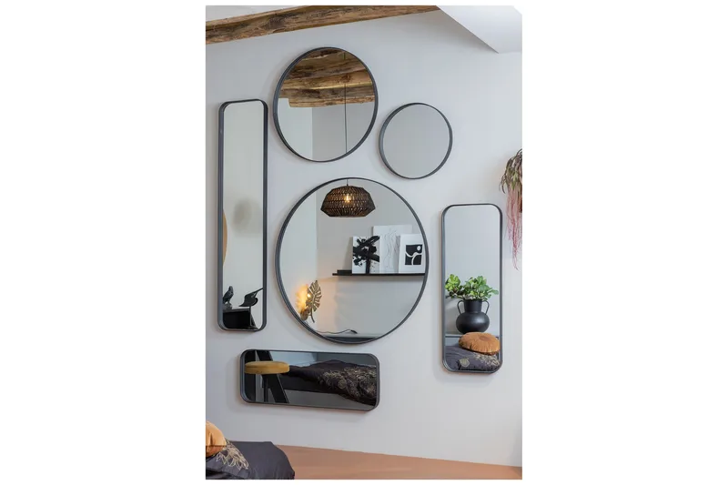 Biella Spegel 50 cm Rund - Svart - Inredning - Speglar - Väggspegel