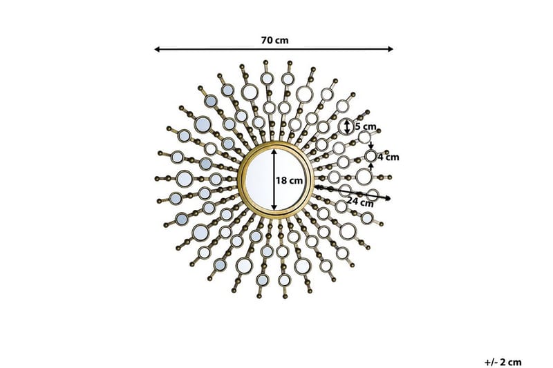 Blois Spegel 70 cm - Guld - Inredning - Speglar - Väggspegel