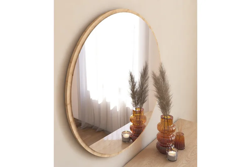 Buhem Spegel 60 cm Rund - Trä/Natur - Inredning - Speglar - Väggspegel