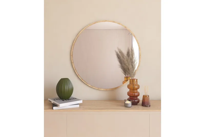 Buhem Spegel 60 cm Rund - Trä/Natur - Inredning - Speglar - Väggspegel