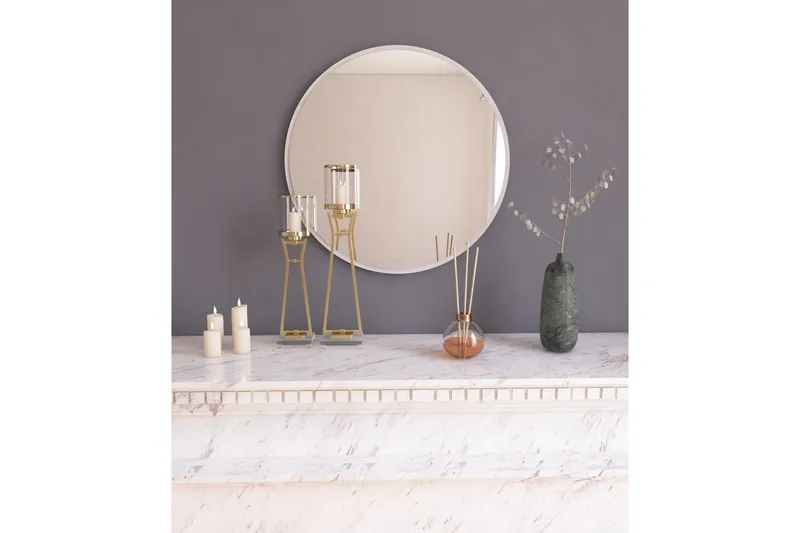 Buhem Spegel 60 cm Rund, Vit