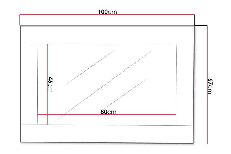 Cezar Spegel 100x2x44 cm - Beige/Grå - Inredning - Speglar - Väggspegel