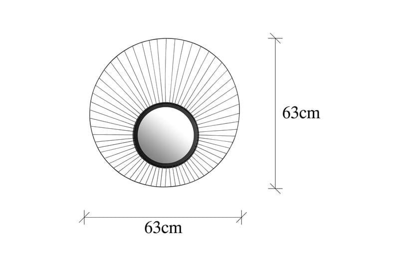 Daisy Spegel 63 cm - Svart - Väggspegel - Hallspegel