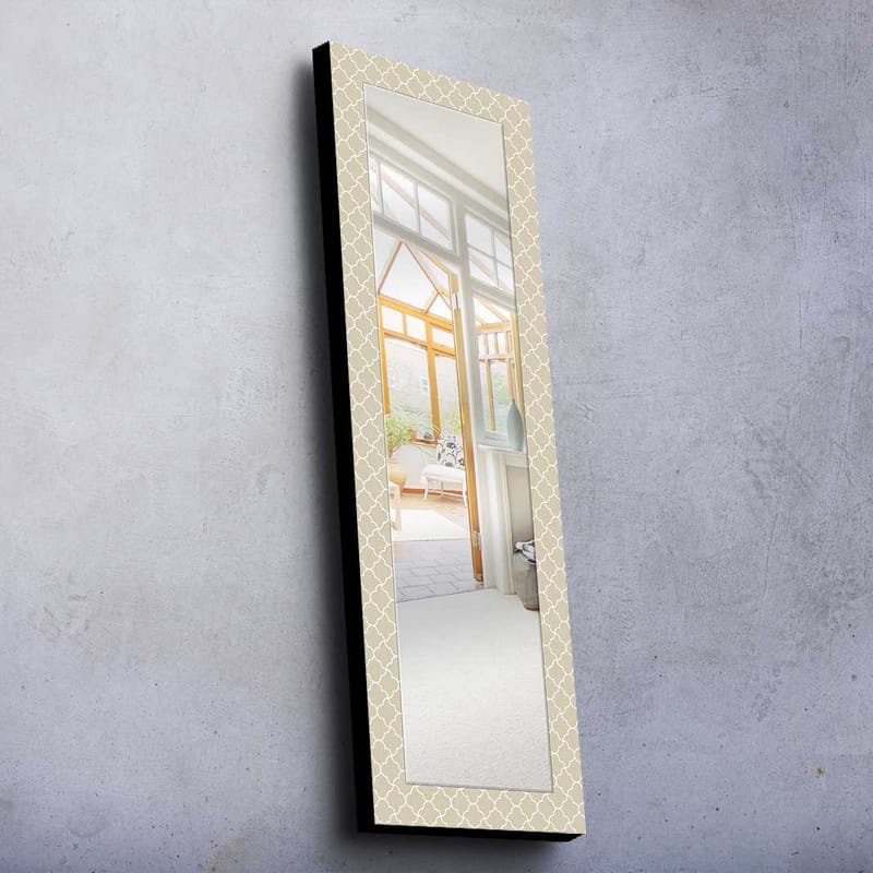 Dekorspegel 40x120 cm, Beige/Vit