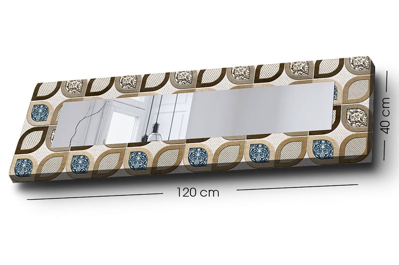 Dekorspegel 40x120 cm - Flerfärgad - Väggspegel - Hallspegel