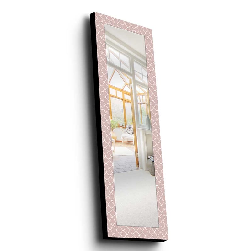 Dekorspegel 40x120 cm - Rosa/Vit - Inredning - Speglar - Väggspegel