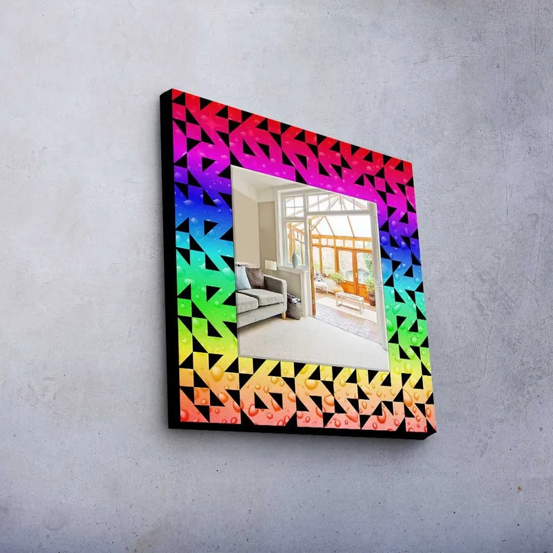 Dekorspegel 50x50 cm - Flerfärgad - Inredning - Speglar - Väggspegel