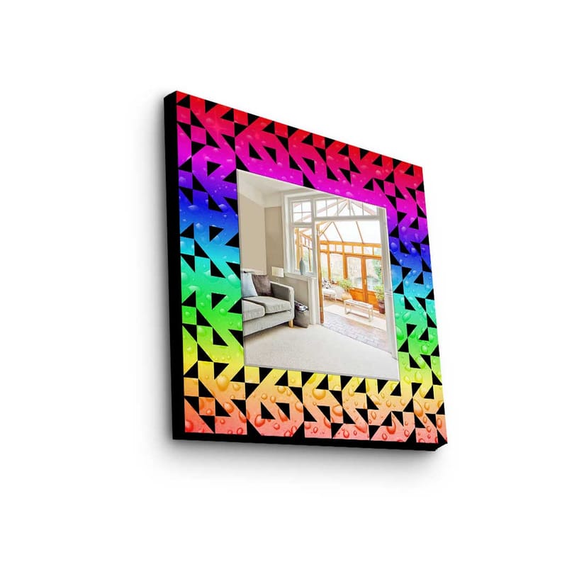 Dekorspegel 50x50 cm - Flerfärgad - Inredning - Speglar - Väggspegel