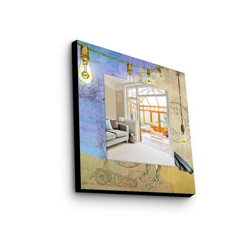 Dekorspegel 50x50 cm - Flerfärgad - Inredning - Speglar - Väggspegel