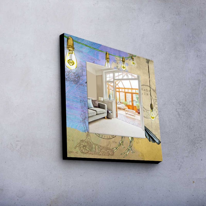 Dekorspegel 50x50 cm - Flerfärgad - Inredning - Speglar - Väggspegel