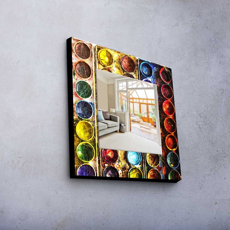 Dekorspegel 50x50 cm - Flerfärgad - Inredning - Speglar - Väggspegel