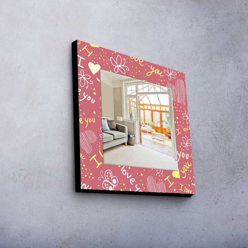 Dekorspegel 50x50 cm - Flerfärgad - Inredning - Speglar - Väggspegel