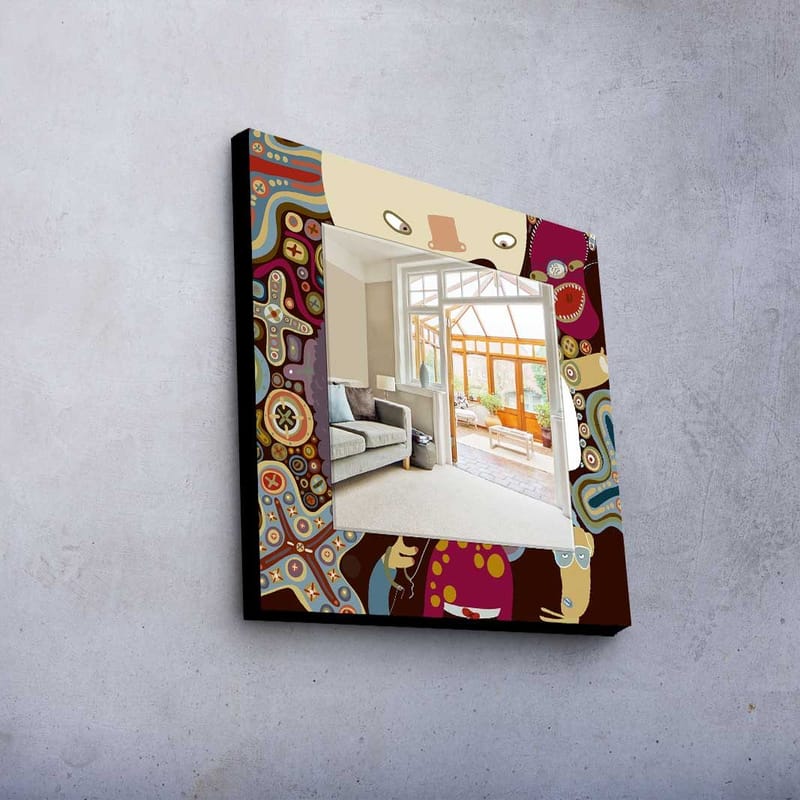 Dekorspegel 50x50 cm - Flerfärgad - Inredning - Speglar - Väggspegel