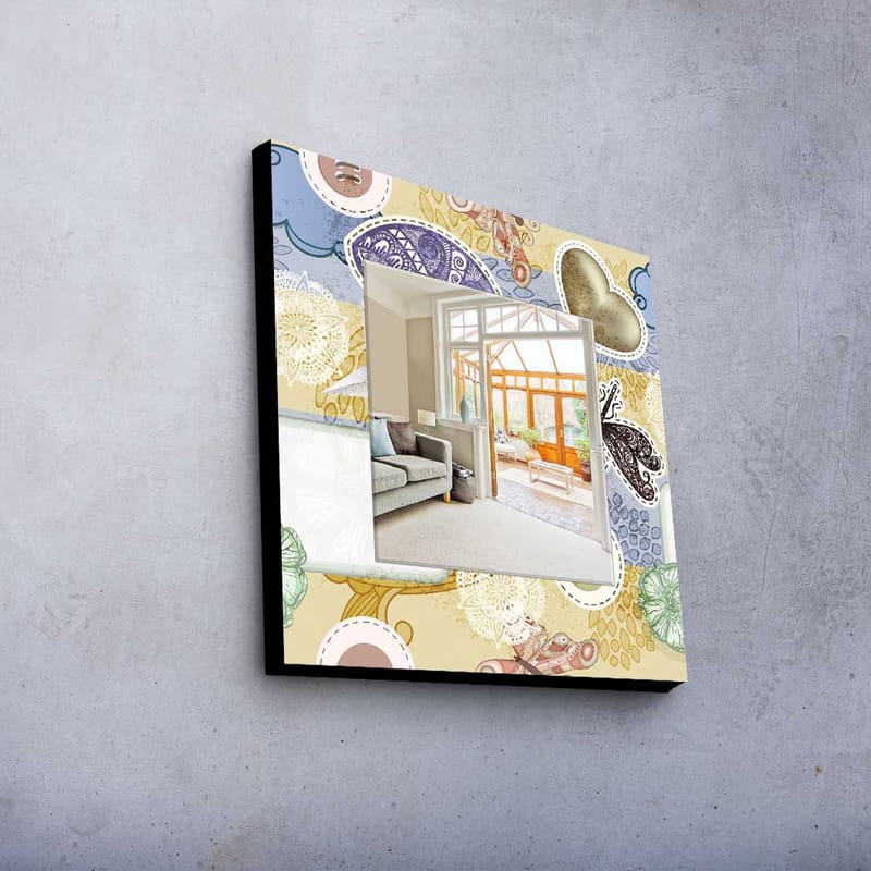 Dekorspegel 50x50 cm - Flerfärgad - Inredning - Speglar - Väggspegel