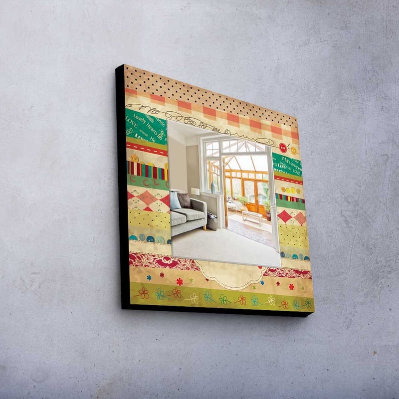 Dekorspegel 50x50 cm - Flerfärgad - Inredning - Speglar - Väggspegel