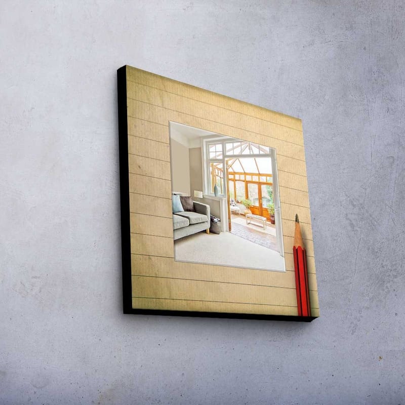 Dekorspegel 50x50 cm - Flerfärgad - Inredning - Speglar - Väggspegel