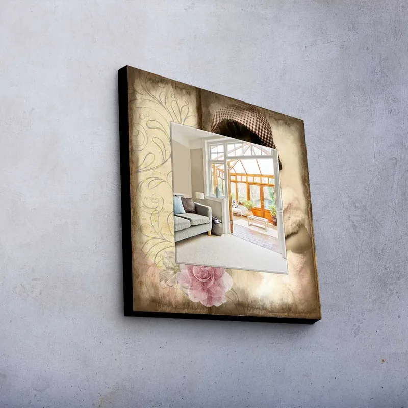 Dekorspegel 50x50 cm - Flerfärgad - Inredning - Speglar - Väggspegel