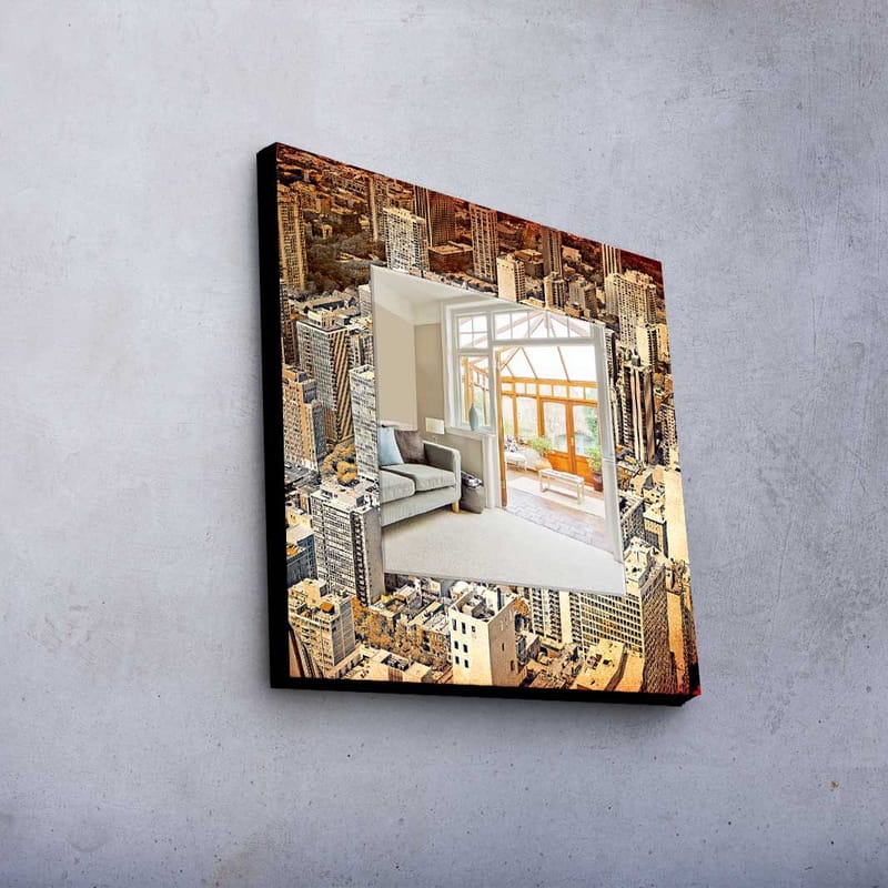 Dekorspegel 50x50 cm - Flerfärgad - Inredning - Speglar - Väggspegel