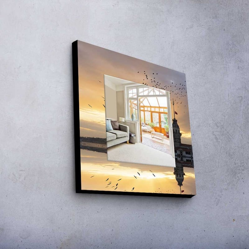 Dekorspegel 50x50 cm - Flerfärgad - Inredning - Speglar - Väggspegel