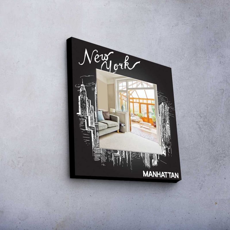 Dekorspegel 50x50 cm - Flerfärgad - Inredning - Speglar - Väggspegel