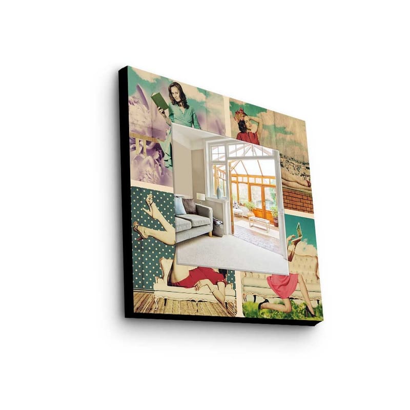 Dekorspegel 50x50 cm, Flerfärgad