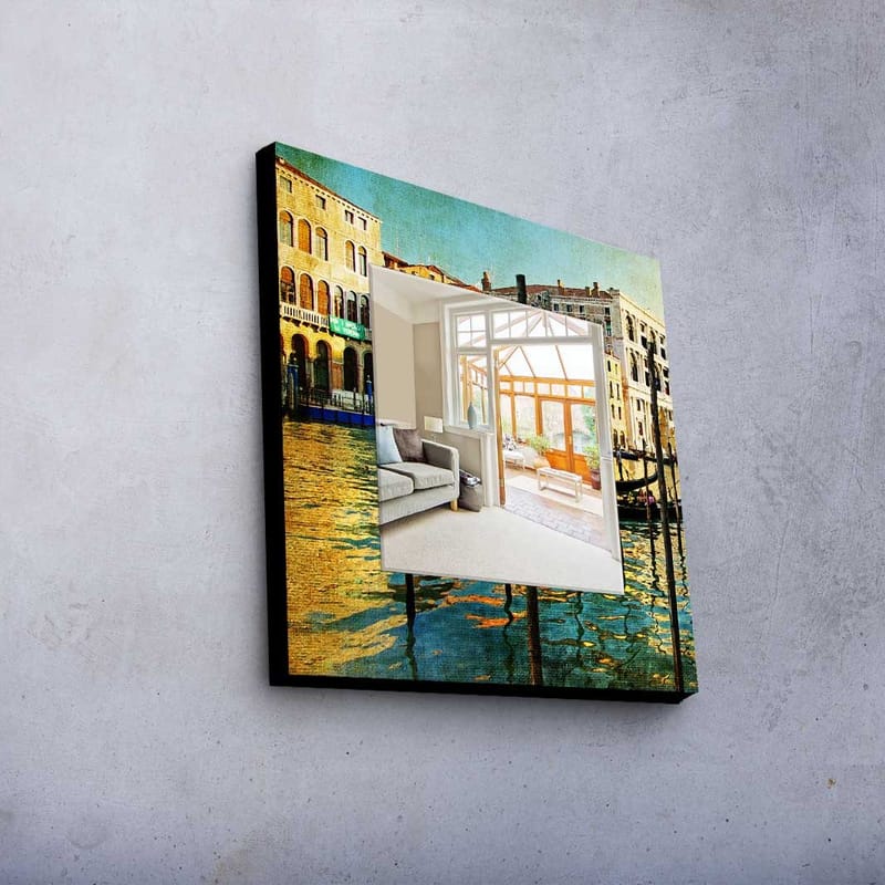 Dekorspegel 50x50 cm - Flerfärgad - Inredning - Speglar - Väggspegel