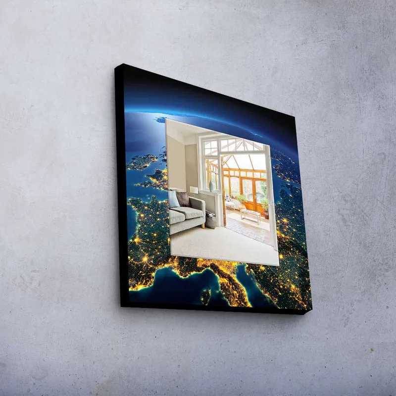 Dekorspegel 50x50 cm - Flerfärgad - Inredning - Speglar - Väggspegel