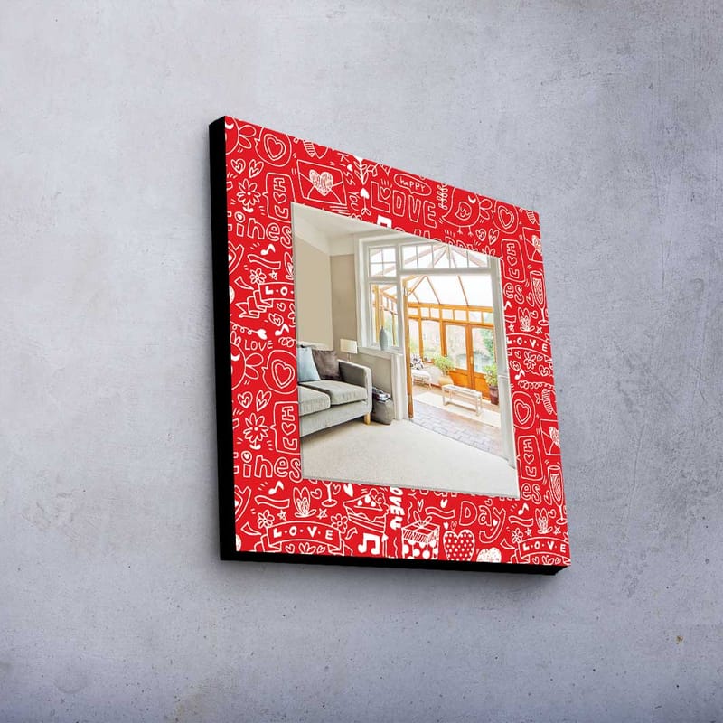 Denisova Dekorspegel 50x50 cm Christmas - Spegelglas/Tyg/Flerfärgad - Inredning - Speglar - Väggspegel