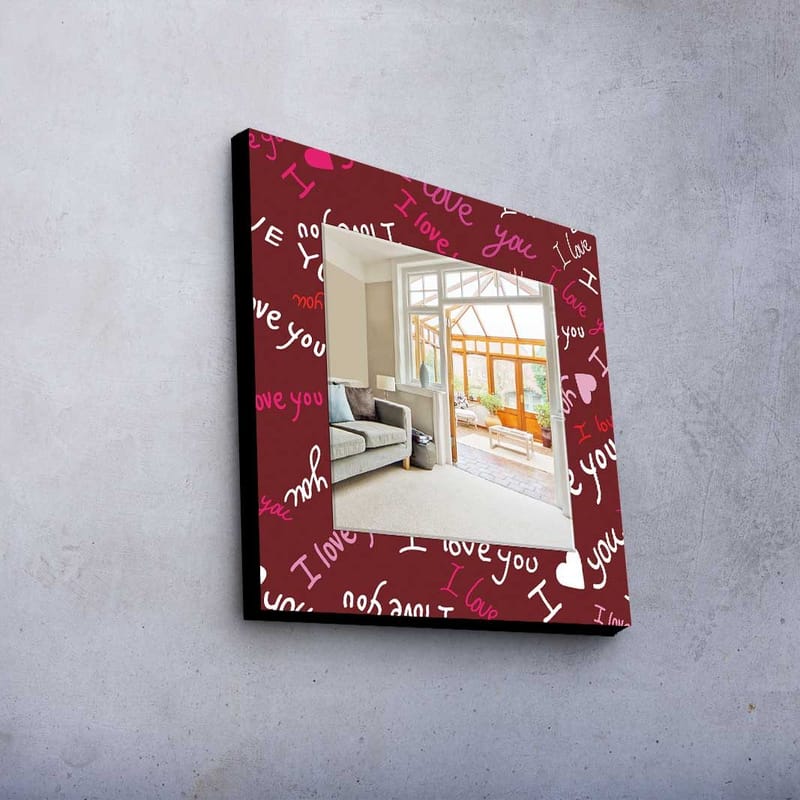 Denisova Dekorspegel 50x50 cm Christmas - Spegelglas/Tyg/Flerfärgad - Inredning - Speglar - Väggspegel