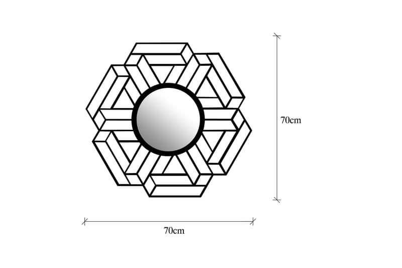 Diagonal Spegel - Svart - Väggspegel - Hallspegel