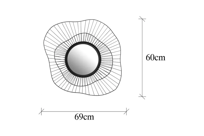 Euro Flora Spegel - Svart - Inredning - Speglar - Väggspegel