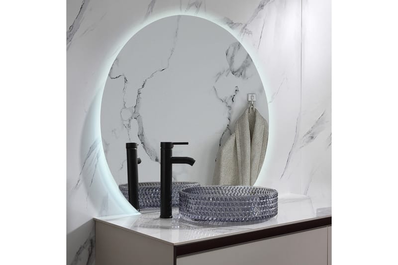 Felicia Spegel med LED-belysning Rund 80 cm Silver - Lyfco - Väggspegel - Hallspegel