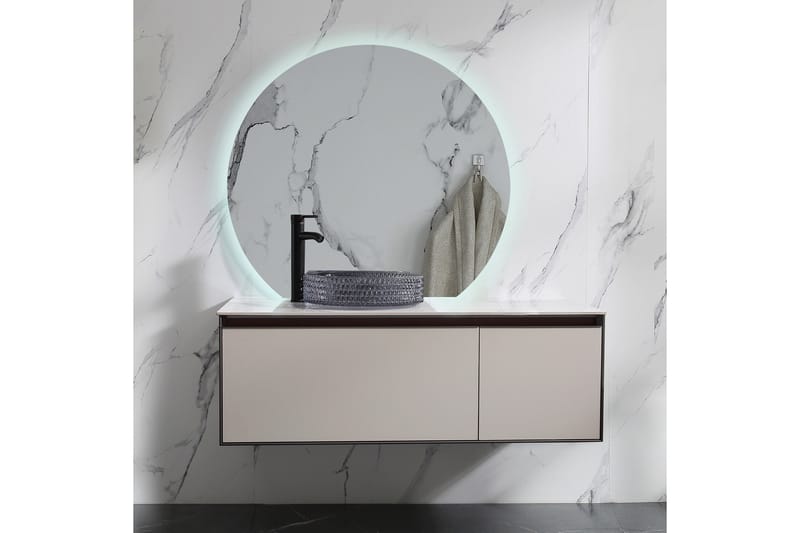Felicia Spegel med LED-belysning Rund 80 cm Silver - Lyfco - Inredning - Speglar - Väggspegel