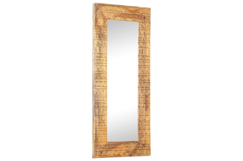 Handsnidad spegel 110x50x11 cm massivt mangoträ - Brun - Inredning - Speglar - Väggspegel